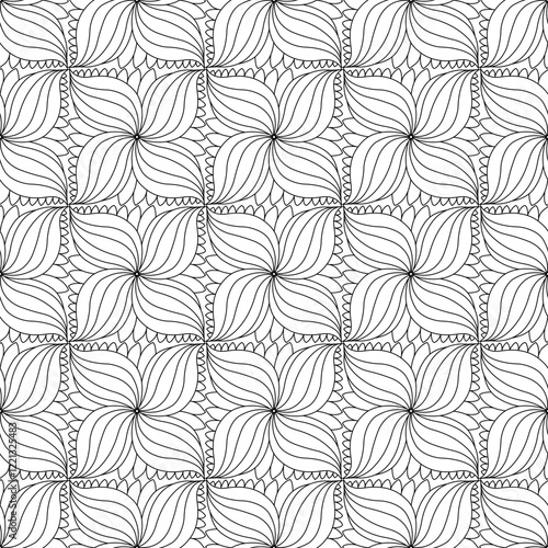 Hand drawn floral tiling design, seamless vector pattern