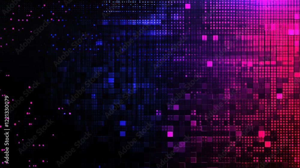 Bright pink and blue squares create a vibrant mosaic in a modern digital backdrop Bright pink and blue squares create a vibrant mosaic in a modern digital backdrop