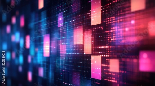 Wallpaper Mural Vibrant blue, pink, and purple squares form a modern, dynamic digital background Torontodigital.ca