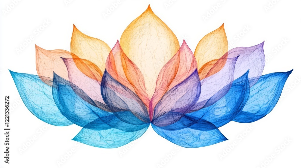 Fototapeta premium Colorful lotus flower design with soft petals.