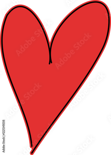 Heart continuous line drawing. Single hand drawn contour heart, love, romance, wedding. Shape heart lineart. Single lineart sketch heart. Symbol love. Heart fashion Simple icon on white background.