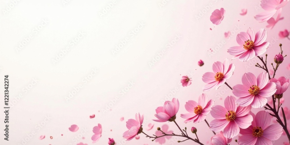 Delicate Pink Blossoms Cascading Against a Soft, Pastel Background, a Serene and Elegant Floral Display Perfect for Springtime Celebrations or Gentle Backgrounds Delicate Pink Blossoms Cascading Against a Soft, Pastel Background, a Serene and Elegant Floral Display Perfect for Springtime Celebrations or Gentle Backgrounds