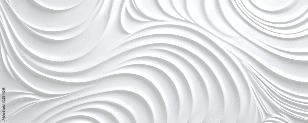 Fototapeta premium Textured white wave pattern creates an artistic and modern backdrop in a stylish interior space