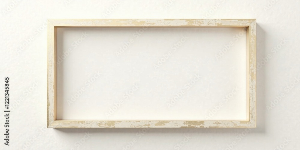 Fototapeta premium Elegant Gold Frame Mockup with Distressed Texture on a White Background, Perfect for Design Presentation and Artwork Display