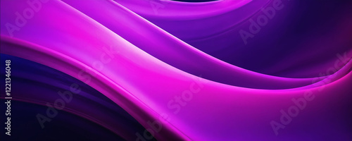 Vibrant flowing purple waves create a mesmerizing visual experience in an abstract composition
