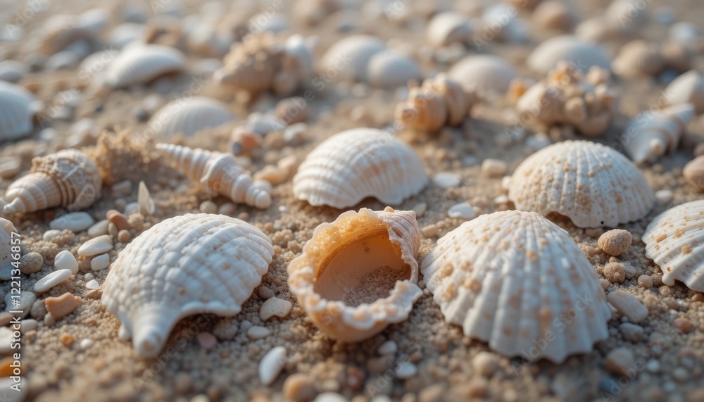 macro shot of seashell textures on a sandy beach macro shot of seashell textures on a sandy beach