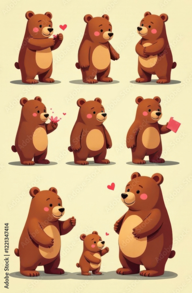 Fototapeta premium teddy bear set