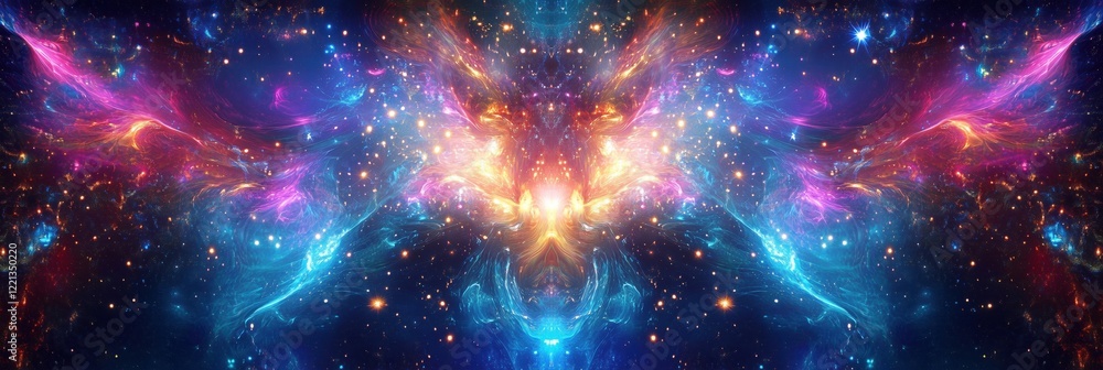 Cosmic Nebula with Vibrant Colors and Ethereal Patterns, Celestial Bodies, Stars, and Galactic Swirls Cosmic Nebula with Vibrant Colors and Ethereal Patterns, Celestial Bodies, Stars, and Galactic Swirls