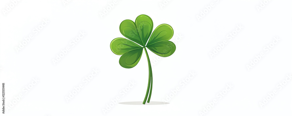 Three-leaf clover in a simple yet elegant design on a white background Three-leaf clover in a simple yet elegant design on a white background