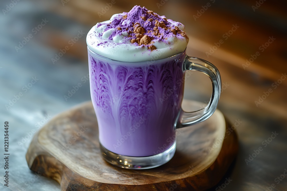 custom made wallpaper toronto digitalA beautiful purple ube latte with a creamy, velvety foam and a sprinkle of ube powder.