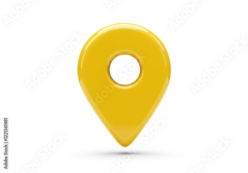 Free Download A sleek glossy yellow location pin isolated on white background - GFXLoad
