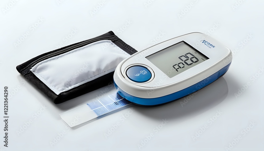 Digital Blood Glucose Meter with Test Strip and Case: Clean, Modern Design Digital Blood Glucose Meter with Test Strip and Case: Clean, Modern Design