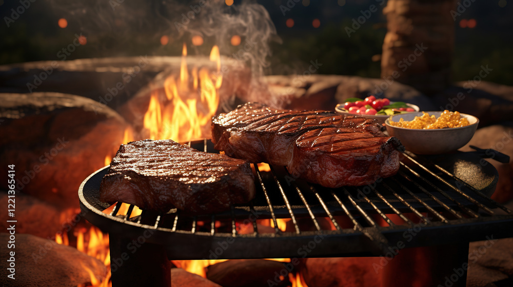 Mouthwatering Steak Dinner by the Campfire