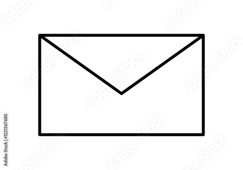Icono negro de carta cerrada en fondo blanco