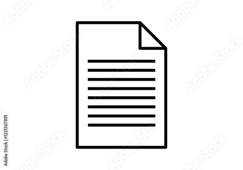 Icono negro de documento de texto en fondo blanco