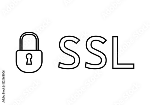 Icono negro de protocolo seguridad SSL con candado
