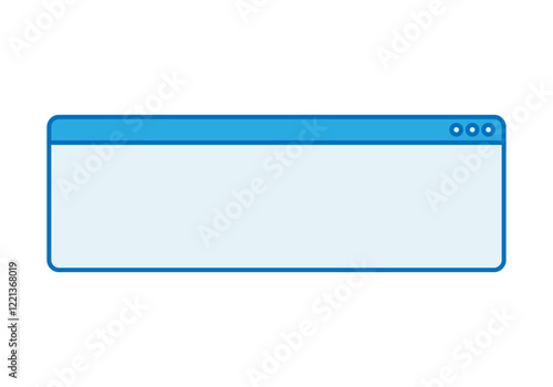Ventana de bordes azules en fondo blanco