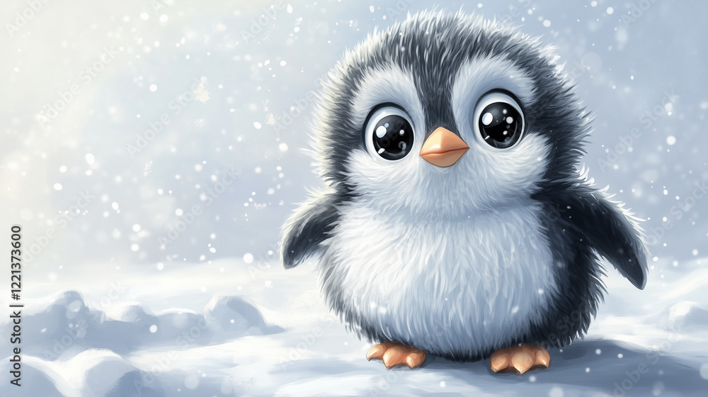 penguin in snow penguin in snow