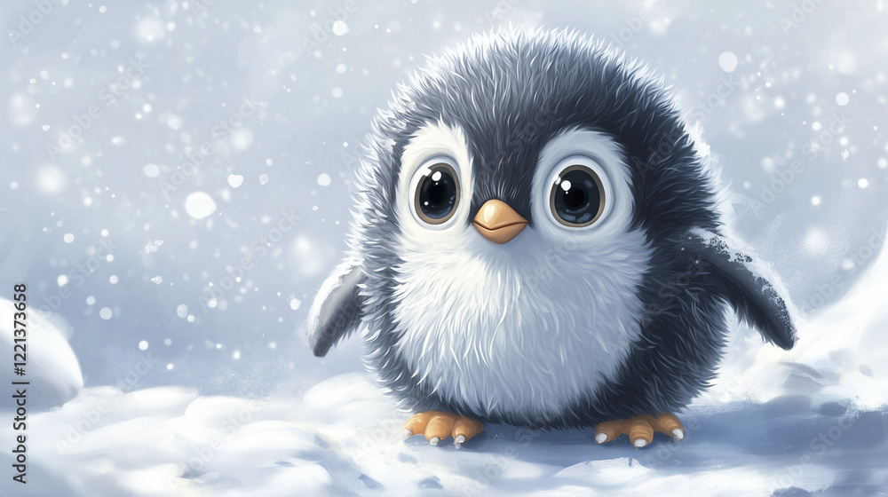 penguin in snow penguin in snow