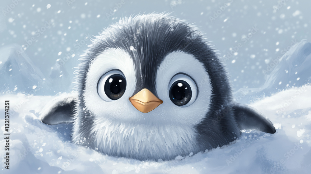 penguin in snow penguin in snow