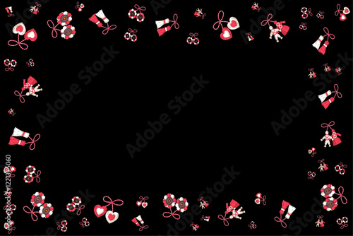 baba marta frame with copy space on black background