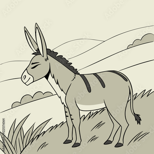 illustration of a donkey