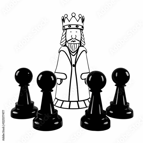 chess figures on a white background
