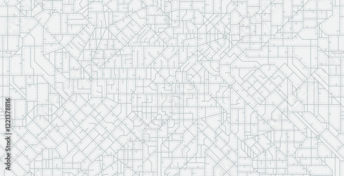 Seamless urban planning map lines on white background.