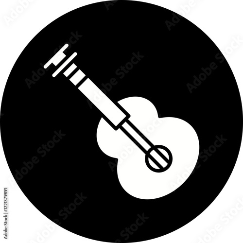 Guitar icon single vector illustration photo