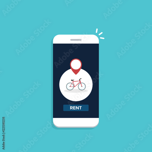 Bicycle rent or sharing bike application on a mobile phone.
