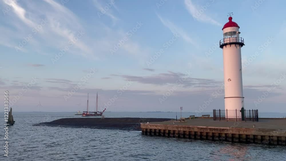 An sail ship sailing before the harbor of Hellevoetsluis, The Netherlands. An sail ship sailing before the harbor of Hellevoetsluis, The Netherlands.