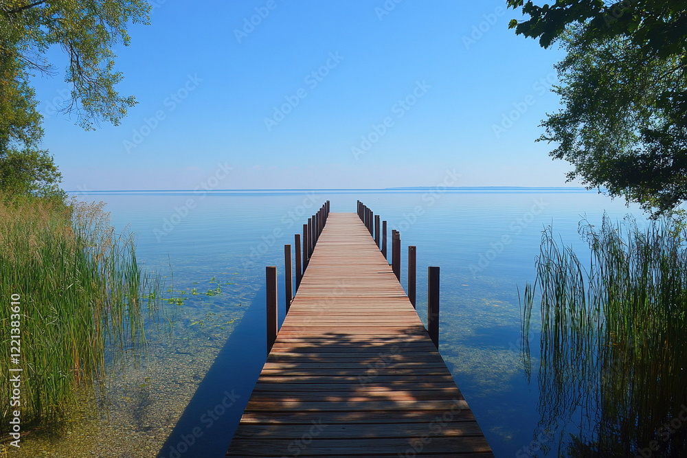 Naklejka premium pier on the lake