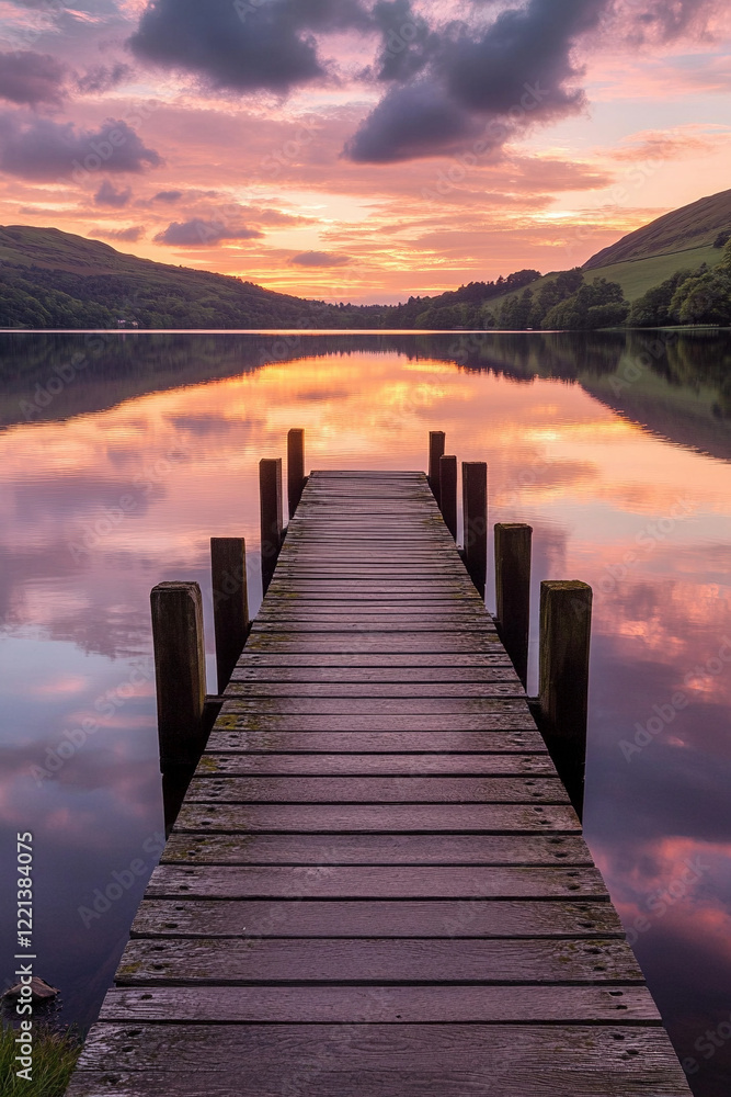 Naklejka premium pier at sunset