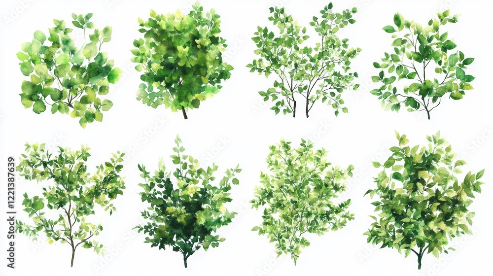 Obraz premium Green Tree Plants for Landscape Elevation and Background Environment Concept Design