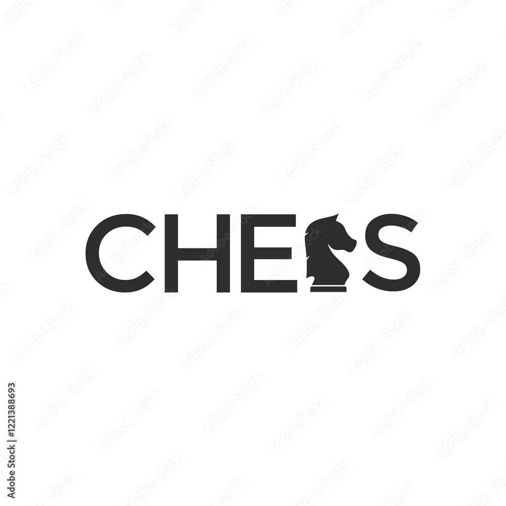 Chess text vector design Chess text vector design