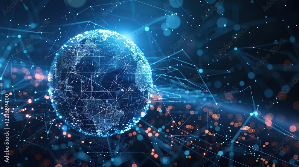 Fototapeta premium Global Network Connection Abstract