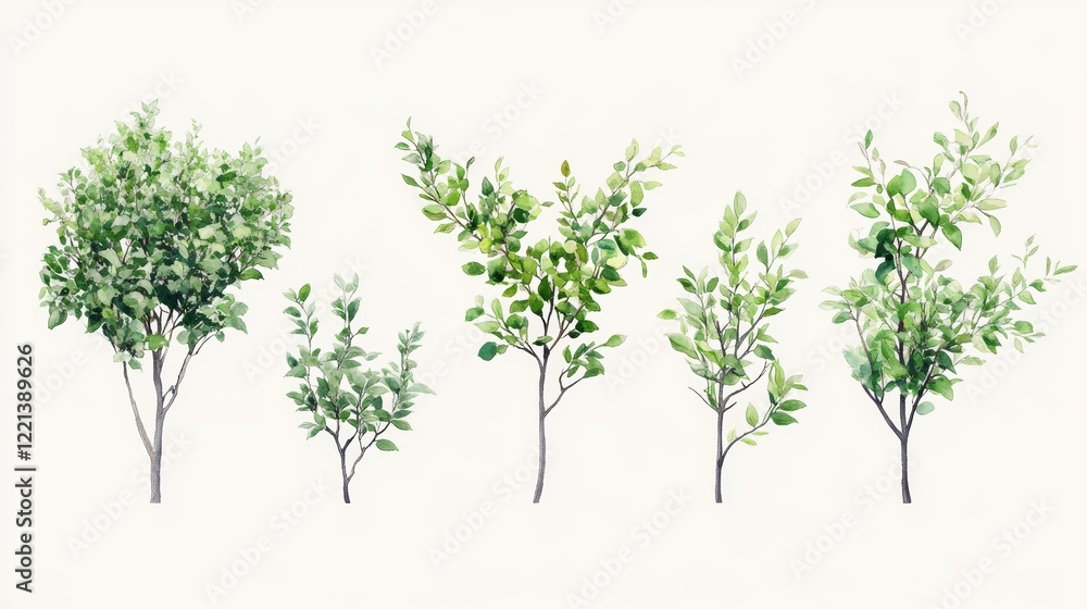 Obraz premium Green Tree Plants for Landscape Elevation and Background Environment Concept Design