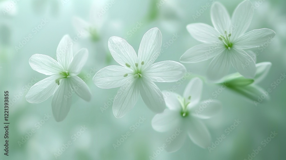 Delicate white flowers bloom, soft focus background, springtime, nature, wallpaper Delicate white flowers bloom, soft focus background, springtime, nature, wallpaper
