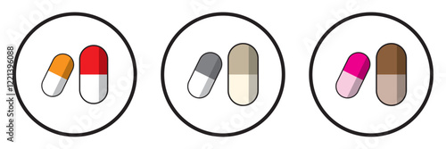 Painkiller pills icon web design in vector