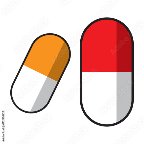 pill icon set. medicament and pharmaceutical symbol. medical design element