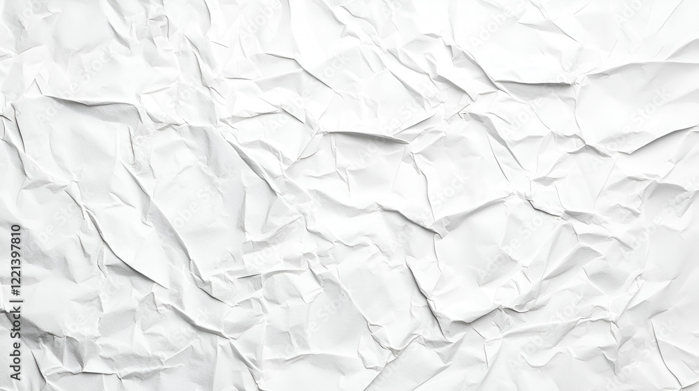 Fototapeta premium Texture of crumpled white paper. Perfect for backgrounds, design projects, or adding a textured element to your work.