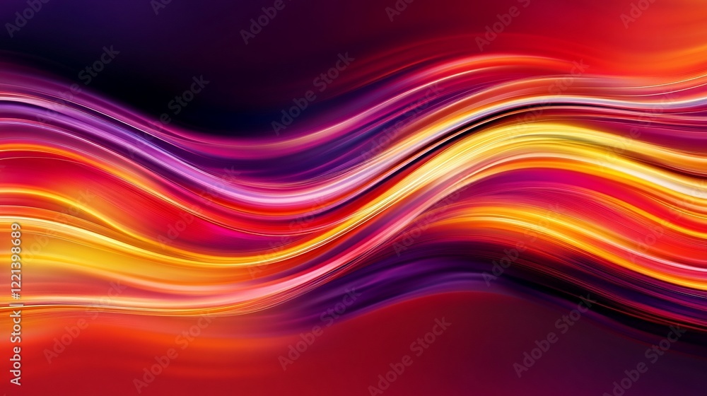 Obraz premium Abstract wavy lines background with vibrant colors creating a dynamic flowing pattern