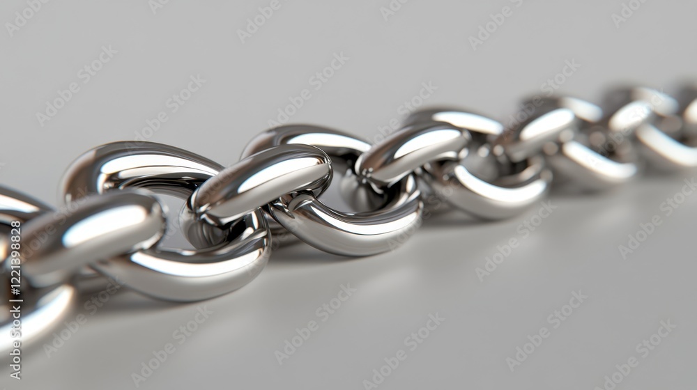 Fototapeta premium A close-up of a silver chain link, symbolizing connection and love for Valentine's Day.