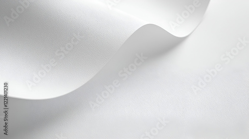 Abstract white paper texture with soft, flowing curves.  Elegant and minimalist design, perfect for backgrounds or presentations.