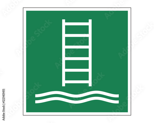 E053 – Embarkation Ladder - ISO 7010 Safety Sign for Indicating Location of Embarkation Ladders