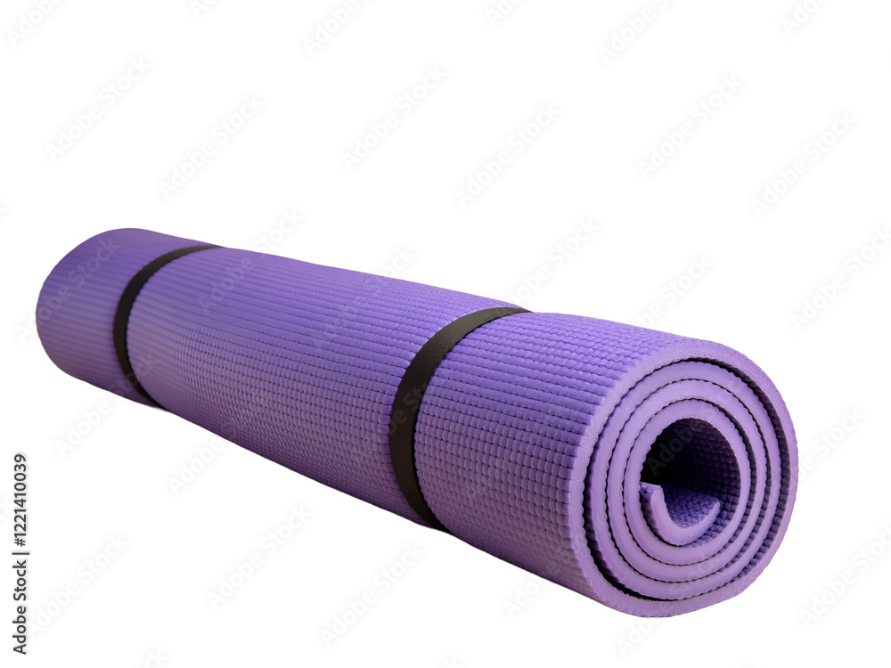 Rolled-Up Yoga Mat with Strap, Isolated on Transparent Background, Perfect for Fitness, Wellness, and Exercise Content Rolled-Up Yoga Mat with Strap, Isolated on Transparent Background, Perfect for Fitness, Wellness, and Exercise Content