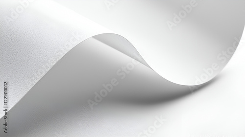 Abstract image of a curved piece of white paper.  Subtle shadows and texture create a minimalist design.