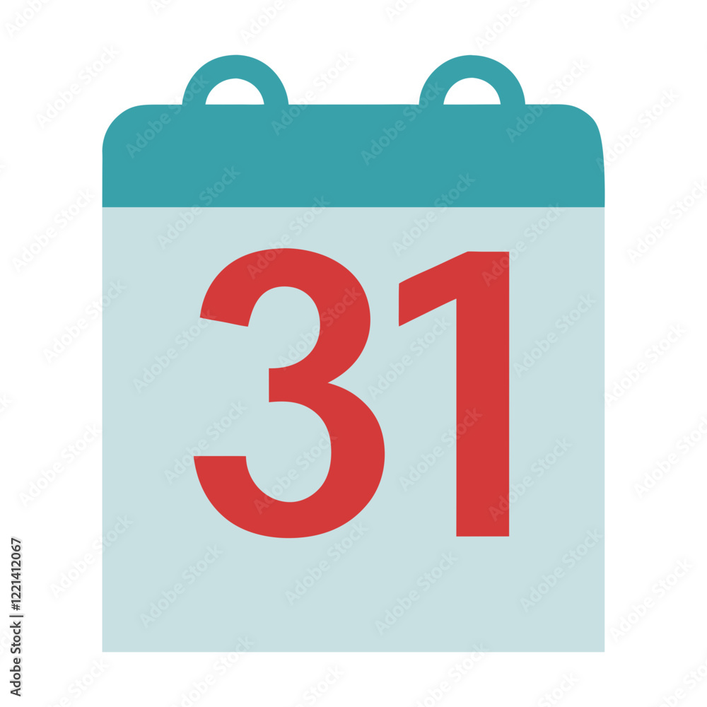 calendar with date 31 vector illustration