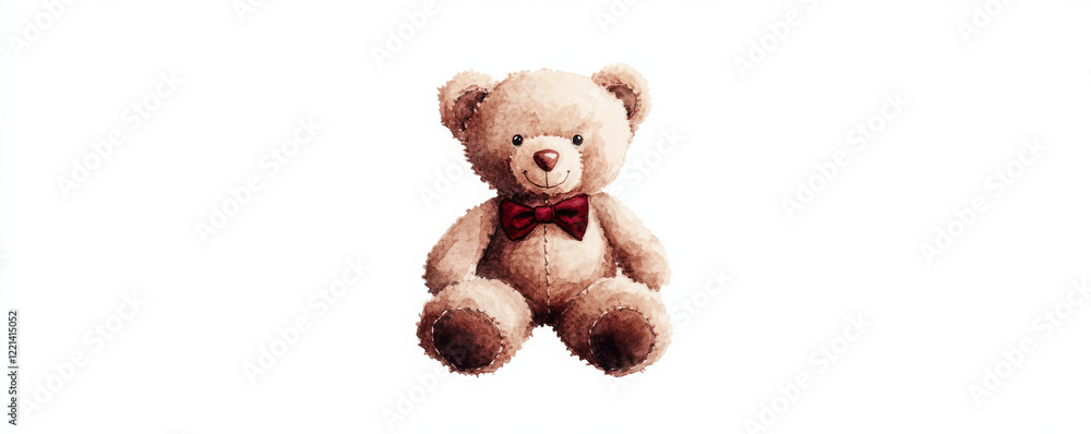 Fototapeta premium whimsical teddy bear with bow tie, perfect for children decor and gifts