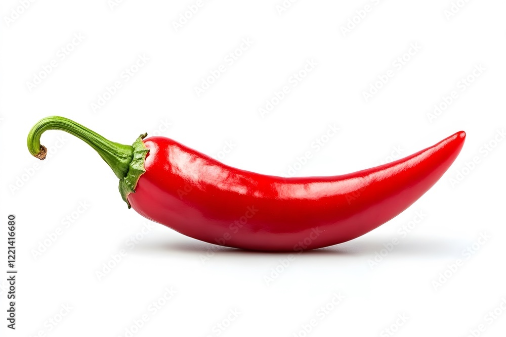 Fresh red chili pepper on white background isolated on a white background. Fresh red chili pepper on white background isolated on a white background.